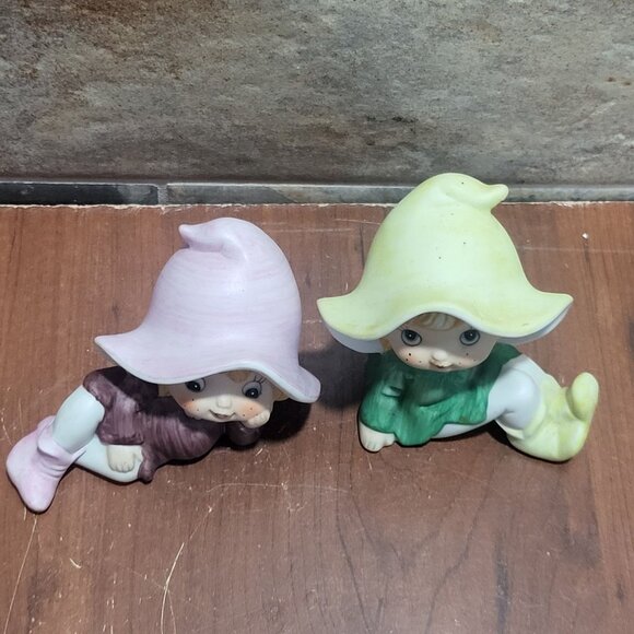 Vintage Homco Pixie Elf Figurines 5213 Bisque Set of 2 - Picture 4 of 11